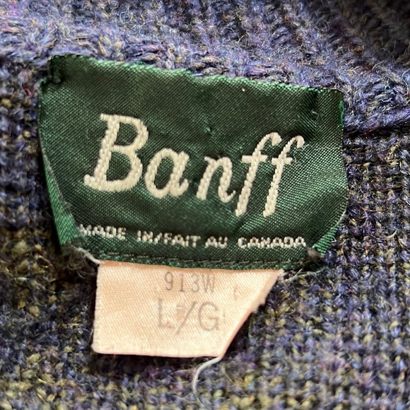 Vintage Banff Shawl Collar Cardigan Wool Blend Made in Canada 🇨🇦 Ample Large - Picture 12 of 12